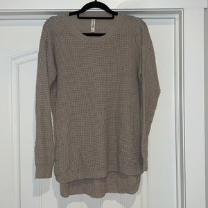 Local boutique large waffle knit sweater. Taupe.